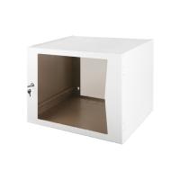 Настенный неразборный шкаф 19" 6U (600х350), со стеклянной дверцей 