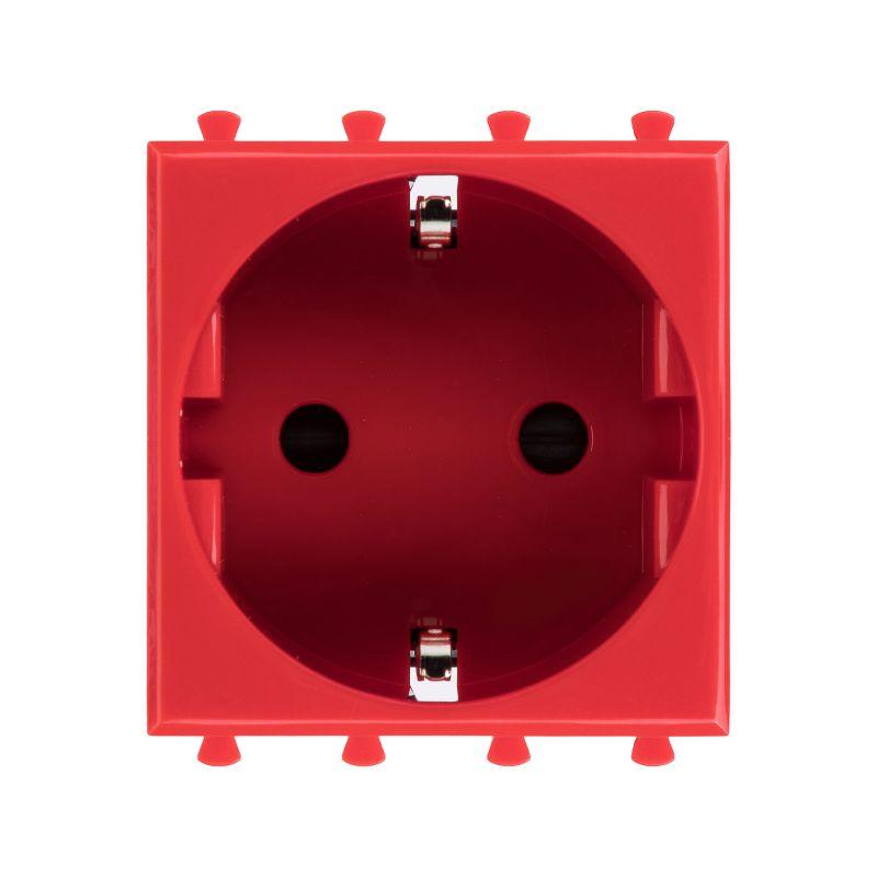 Розетка 1-м 2мод. Avanti "Красный квадрат" 16А IP20 2P+E защ. шторки красн. DKC 4401002