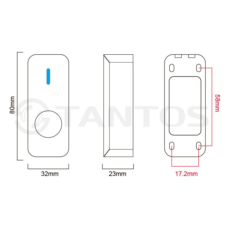 Кнопка выхода  Tantos TS-NoTouch IP68