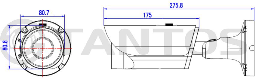 IP камера цилиндрическая  Tantos TSi-Pn235VPZ (2.8-12)