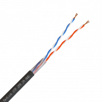 Кабель UTP 2PR 24AWG CAT5 305м. черный внешний