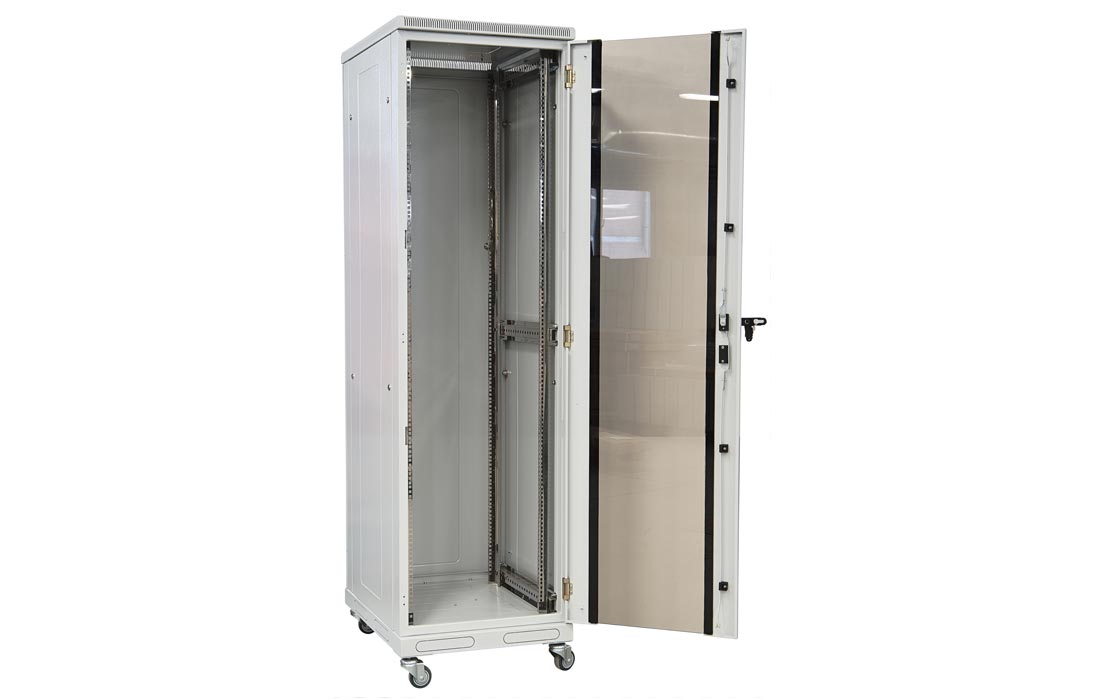 Шкаф телекоммуникационный напольный 19",24U(600x600), ШТ-НП-24U-600-600-С, передняя дверь стекло ССД
