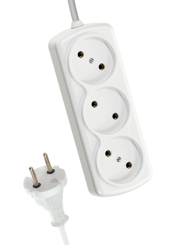 Удлинитель 3х3м 6А IP20 ПВС 2х0.75 КОСМОС YKsm3m-3g(6A)S