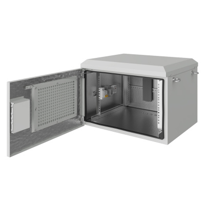 Шкаф климатический настенный ip54 19" 15U 600x350x797 (ШxГxВ) серый (RAL 7035), SRT01-6035.15-GY