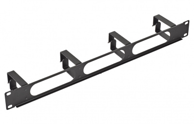 Органайзер кабельный горизонтальный с окнами 4 кольца 1U ОКО-19-1U. цвет черный ССД