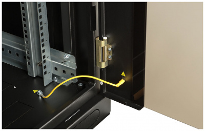 Шкаф телекоммуникационный напольный 19",18U(600x1000), ШТ-НП-М-18U-600-1000-С-Ч, передняя дверь стекло, черный ССД