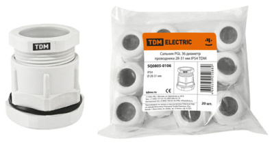 Сальник PGL 36 диаметр проводника 28-31 мм IP54 TDM