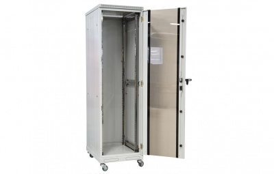 Шкаф телекоммуникационный напольный 19",27U(600x800), ШТ-НП-27U-600-800-С, передняя дверь стекло ССД