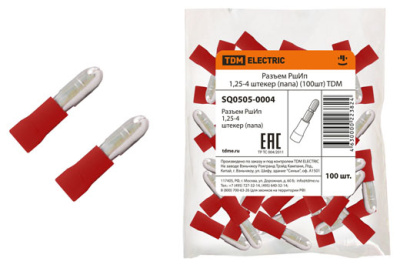 Разъем РшИп 1,25-4 штекер (папа) (100шт) TDM