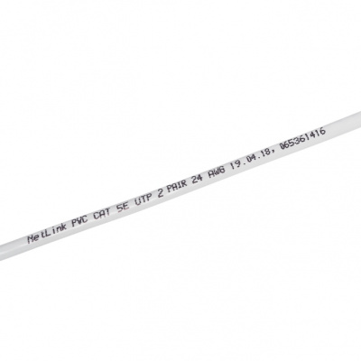 Кабель NetLink NL-CU UTP 2PR 24AWG CAT5 305м. белый внутренний
