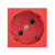 Розетка 45х45 PRO с заземлением, 45 градусов, красная EKF