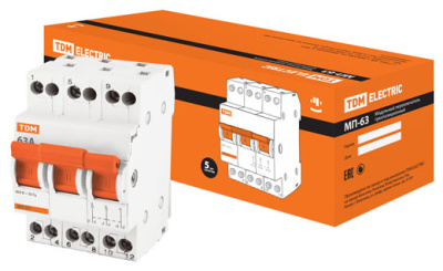 Модульный переключатель трехпозиционный МП-63 3P 63А TDM