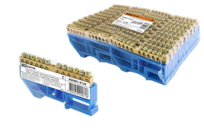 Шина N нулевая с изолятором на DIN-рейку 6x9мм стойка бол. 12 групп инд. стикер TDM