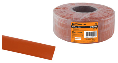 Термоусаживаемая трубка ТУТнг 30/15 красная (50 м/ролл) TDM