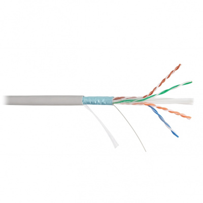 Кабель F/UTP 4 пары, Кат.6, медь, 23AWG, внутренний, серый, 305м NIKOLAN NKL 4240A-GY 