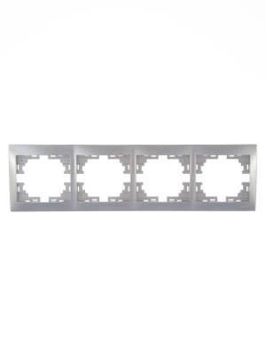 Рамка 4-м Mira горизонт. сер. метал. LEZARD 701-1000-149