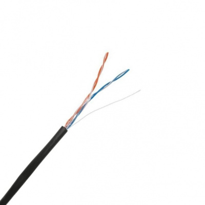 Кабель NETLAN  U/UTP 2 пары, Кат.5, медь, внешний, черный 305м EC-UU002-5-PE-BK