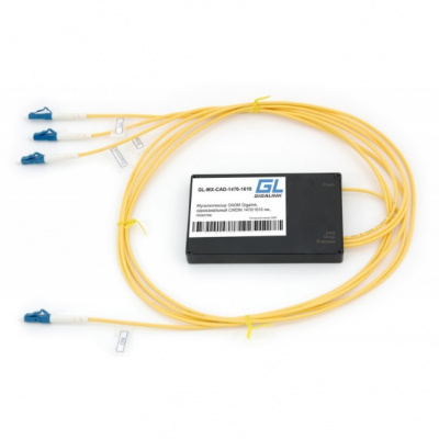 Мультиплекcор OADM GIGALINK GL-MX-CAD-1370-1390, однокан. CWDM, 1м 2.0 мм, пластик