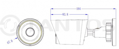 IP камера цилиндрическая  Tantos TSi-Pe50FP