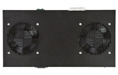 Вентиляторный модуль , 2 вентилятора с термореле  ВМ-2-19"-Т-Ч черный ССД