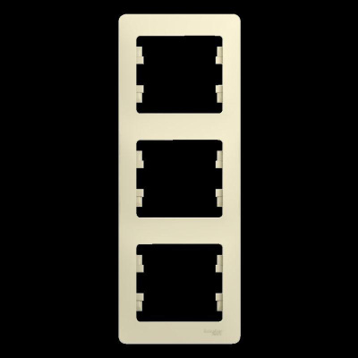 Рамка 3-м Glossa вертикал. беж. SE GSL000207