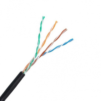 Кабель NETLAN U/UTP 4 пары, Кат.5e, медь, внешний, серый 100м EC-UU004-5E-PE-BK-1