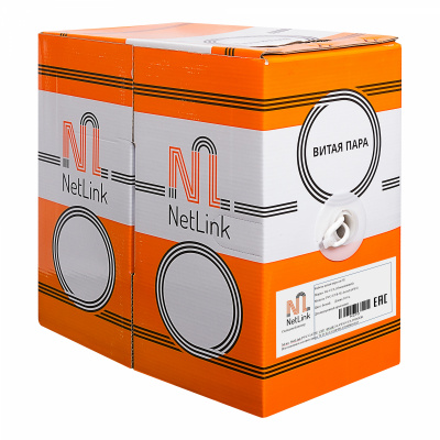 Кабель NetLink NL-CCA UTP 4PR 24 AWG CAT5е 305м белый внутренний (омеднённый)