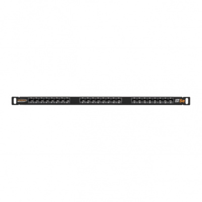Коммутационная панель 19", 0,5U, 24 порта, Кат.5e, RJ45/8P8C, 110/KRONE, T568A/B NIKOMAX NMC-RP24UD2-HU-BK