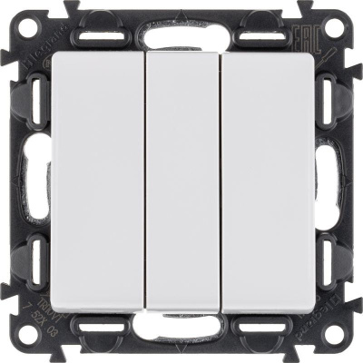 Выключатель 3-кл. СП Valena Life 10А IP20 250В 10AX с лиц. панелью винт. зажимы механизм бел. Leg 752403
