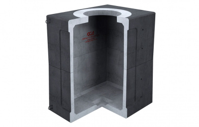 Колодец ККСр-2,5-10(80) ГЕК-ССД (В20) в битумно-латексной гидроизоляции