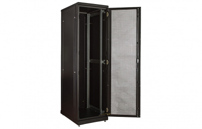 Шкаф телекоммуникационный напольный 19",18U(600x1000), ШТ-НП-М-18U-600-1000-П-Ч, передняя дверь перфорация, черный ССД