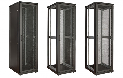 Шкаф телекоммуникационный напольный 19", 33U(800x800), ШТ-НП-М-33U-800-800-П-Ч, передняя дверь перфорация, черный ССД