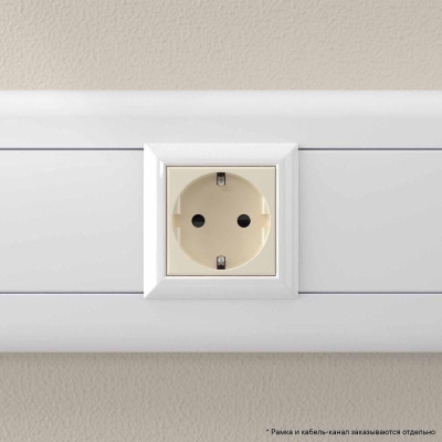Розетка 1-м 2мод. Avanti "Ванильная дымка" 16А IP20 2P+E защ. шторки беж. DKC 4405002