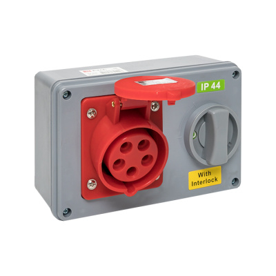 Розетка с блокировкой и выключателем 1415 3Р+РЕ+N 16А 380В IP44 EKF