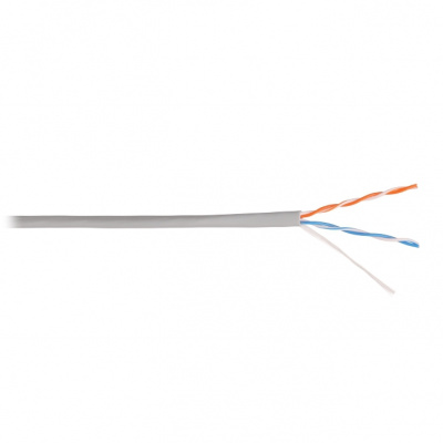 Кабель U/UTP 2 пары,Кат.5, медь, 24AWG, внутренний, серый, 305м NIKOLAN NKL NKL NKL 2110A-GY