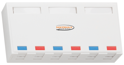 Корпус настенной розетки NMC-MB6P-ST-WT, 6 портов