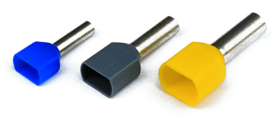 Наконечник-гильза двойная 18мм с изол. фланцем 1.50кв.мм (НШВИ2) черн. (уп.100шт) DKC 2ART5052BXL